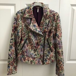 Free People Floral Embroidered Asymmetrical Jacket